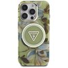 Etui GUESS Glitter Flowers Triangle Buttons MagSafe do Apple iPhone 16 Pro Max Zielony Model telefonu iPhone 16 Pro Max