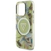 Etui GUESS Glitter Flowers Triangle Buttons MagSafe do Apple iPhone 16 Pro Zielony Typ Etui nakładka