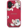 Etui GUESS Grained Printed Flower Pattern MagSafe do Apple iPhone 16 Fuksja Model telefonu iPhone 16