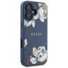 Etui GUESS Grained Printed Flower Pattern MagSafe do Apple iPhone 16 Niebieski Kompatybilność Apple iPhone 16