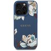 Etui GUESS Grained Printed Flower Pattern MagSafe do Apple iPhone 16 Pro Max Niebieski Model telefonu iPhone 16 Pro Max