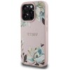 Etui GUESS Grained Printed Flower Pattern MagSafe do Apple iPhone 16 Pro Max Różowy Seria telefonu iPhone