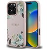 Etui GUESS Grained Printed Flower Pattern MagSafe do Apple iPhone 16 Pro Różowy