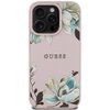 Etui GUESS Grained Printed Flower Pattern MagSafe do Apple iPhone 16 Pro Różowy Model telefonu iPhone 16 Pro