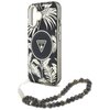 Etui GUESS Palm Trees Triangle Pearl Strap MagSafe do Apple iPhone 16 Czarny Dominujący kolor Czarny