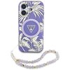 Etui GUESS Palm Trees Triangle Pearl Strap MagSafe do Apple iPhone 16 Fioletowy Seria telefonu iPhone