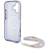 Etui GUESS Palm Trees Triangle Pearl Strap MagSafe do Apple iPhone 16 Fioletowy Dominujący kolor Fioletowy