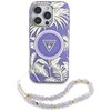 Etui GUESS Palm Trees Triangle Pearl Strap MagSafe do Apple iPhone 16 Pro Max Fioletowy Seria telefonu iPhone