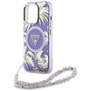 Etui GUESS Palm Trees Triangle Pearl Strap MagSafe do Apple iPhone 16 Pro Max Fioletowy Dominujący kolor Fioletowy