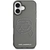 Etui KARL LAGERFELD IML Rhinestones Karl Head do Apple iPhone 16 Czarno-przezroczysty Model telefonu iPhone 16