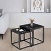 Zestaw stolików kawowych LOFTINSPIRED Praven Kwadratowy Czarny Marmur Materiał Płyta laminowana