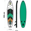 Deska SUP SUN&FUN Luana 350 x 77 x 15 cm Wyposażenie Siedzisko
