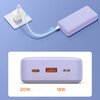 Powerbank BASEUS Airpow 20000 mAh 20W Fioletowy Typ ładowania Power Delivery