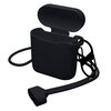 Etui na słuchawki 3MK Silicone Case do Apple AirPods 4 Czarny Wyposażenie Karabińczyk