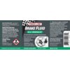 Etykieta produktu "Płyn hamulcowy FINISH LINE Brake fluid mineralny 120 ml" zawiera informacje o składzie, ostrzeżenia dotyczące bezpieczeństwa oraz zastosowanie do hydraulicznych układów hamulcowych. Widoczne są również dane kontaktowe producenta, oznaczenia pojemności "4 FL OZ - 120 ML" oraz kraj produkcji "MADE IN USA".