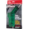 Opakowanie produktu do czyszczenia łańcucha rowerowego z widocznym napisem "FINISH LINE" oraz hasłami: "PRO CHAIN CLEANER", "Cleans your chain while it's on the bike!", "Fast & Easy A clean chain in 60 seconds!". Na górze opakowania znajduje się cytat: "t