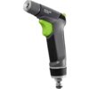 Na zdjęciu znajduje się pistolet zraszający w kolorze szaro-zielonym z widocznym napisem "STALCO GARDEN" na górnej części. Produkt ma ergonomiczny uchwyt i metalowe złącze na końcu.