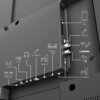 Zdjęcie przedstawia tylny panel telewizora z widocznymi portami i oznaczeniami: CI+ (Pay TV), USB 3.0, DVB-T2/C/S2, LAN, AV IN, 2 x USB 2.0, HDMI 2.1, HDMI 2.1 + eARC, AUDIO OUT (Digital optical), oraz 2 x HDMI 2.0. Obok portów znajdują się ikony symbolizujące ich funkcje, takie jak słuchawki, głośniki, konsola do gier i antena satelitarna.