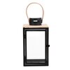 Lampion MY HOME Dark Leather 16 x 16 x 30 cm Czarno-beżowy Kolor Czarno-beżowy