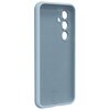 Jasnoniebieskie etui silikonowe z wycięciami na aparat i przyciski, przeznaczone do telefonu Samsung Galaxy A36 5G. Na wewnętrznej stronie etui widoczny jest napis "Etteri".