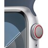 Apple Watch 9 GPS + Cellular 41mm koperta z aluminium (srebrny) + pasek sportowy rozmiar S/M (sztormowy błękit) Kształt Prostokątny