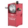 Czerwony generator dymu z widocznym logo "ANCEL" oraz oznaczeniem modelu "S100 Smoke Machine Leak Detector". Na urządzeniu znajduje się duże pokrętło z napisem "1/2PSIG" oraz instrukcja: "Close the valve after use, to avoid smoke oil flow into the flow me
