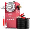 Czerwony generator dymu z widocznym logo "ANCEL" oraz napisem "S100 Smoke Machine Leak Detector" na przedniej części. Na urządzeniu znajdują się również ikony oraz manometr z oznaczeniem "1/2 PSIG", a obok widoczny jest zwinięty czarny przewód z czerwonym