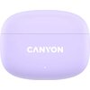 Fioletowe etui na słuchawki z widocznym logo "CANYON" na środku. Na dole etui znajduje się mała, biała kropka.