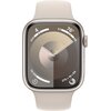 Apple Watch 9 GPS 45mm koperta z aluminium (księżycowa poświata) + pasek sportowy S/M (księżycowa poświata) Kształt Prostokątny