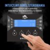 Na zdjęciu widoczny jest panel sterowania z napisem "INTUICYJNY PANEL STEROWANIA" oraz ikonami i przyciskami, w tym "+" i "Enter". Na ekranie wyświetlacza znajduje się tekst: "80E PRACA! 01:25", a poniżej logo "dragON" i napis "BROWIN".