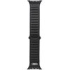 Pasek AUDI Logo Genuine Leather Magnetic Ring do Apple Watch 6/7/8/9/10/SE/SE 2/Ultra 1/2 (44/45/46/49mm) Czarny