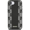 Etui DKNY Leather Checkered Mono Pattern MagSafe do Apple iPhone 16e Czarny Model telefonu iPhone 16e