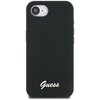 Etui GUESS Silicone Script Metal Logo MagSafe do Apple iPhone 16e Czarny Model telefonu iPhone 16e