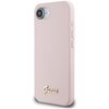 Etui GUESS Silicone Script Metal Logo MagSafe do Apple iPhone 16e Różowy Seria telefonu iPhone