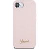 Etui GUESS Silicone Script Metal Logo MagSafe do Apple iPhone 16e Różowy Model telefonu iPhone 16e