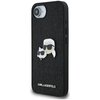 Etui KARL LAGERFELD Fixed Glitter Karl&Choupette Heads Metal Pin do Apple iPhone 16e Czarny Seria telefonu iPhone