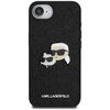 Etui KARL LAGERFELD Fixed Glitter Karl&Choupette Heads Metal Pin do Apple iPhone 16e Czarny Model telefonu iPhone 16e