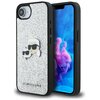 Etui KARL LAGERFELD Fixed Glitter Ikonik Metal Pin do Apple iPhone 16e Srebrny