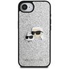 Etui KARL LAGERFELD Fixed Glitter Ikonik Metal Pin do Apple iPhone 16e Srebrny Model telefonu iPhone 16e