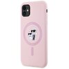 Etui KARL LAGERFELD Silicone Karl&Choupette MagSafe do Apple iPhone 11 Różowy Seria telefonu iPhone
