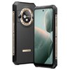 Smartfon Blackview BL9000 5G w kolorze złotym z wyświetlaczem 6.78 cala i częstotliwością odświeżania 120Hz, posiada z tyłu okrągły moduł z zegarem analogowym oraz napis "AI CAMERA". Na bocznej krawędzi widoczny jest napis "SHOCKPROOF", a na tylnej obudow