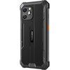 Czarny smartfon z solidną obudową, na której widoczne jest logo "Blackview". Na tylnej części urządzenia znajdują się dwa obiektywy aparatu oraz lampa błyskowa.