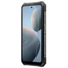 Smartfon z dużym ekranem, na którym widoczna jest abstrakcyjna grafika w odcieniach szarości i pomarańczu. Na bocznej krawędzi urządzenia znajduje się napis "SHOCKPROOF".