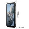 Na zdjęciu widoczny jest czarny smartfon z ekranem o przekątnej 6.78 cala (17.22 cm), z wymiarami 82.6 mm szerokości, 179.5 mm wysokości i 17 mm grubości. Na ekranie znajduje się grafika przedstawiająca abstrakcyjne kształty w odcieniach szarości.