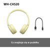 Słuchawki nauszne SONY WH-CH520 Żółty Mikrofon Tak