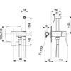 Schemat techniczny baterii bidetowej z wymiarami: wysokość 114 mm, szerokość 110 mm, głębokość 86 mm, oraz oznaczenia przyłączy 2 x G1/2. Produkt to "Bateria bidetowa KFA ARMATURA Malaga 4529-512-31 Złoto szczotkowane".