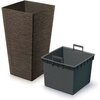 Doniczka PROSPERPLAST Furu Square Eco Wood DFSH265W-S4625W 26.6L Brązowy Materiał Tworzywo sztuczne