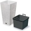 Doniczka PROSPERPLAST Furu Square Eco Wood DFSH240W-S449W 19L Biały Materiał Tworzywo sztuczne