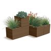 Donica PROSPERPLAST Madera Square ECO Wood DMA400W Naturo Wymiary [mm] 385 x 385 x 370
