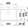 Zlewozmywak BLANCO Etagon 6 525890 Czarny Komora 1 544 x 400 x 220 mm